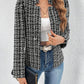 Plaid Open Front Long Sleeve Jacket