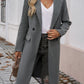 Devine Pocketed Collared Neck Long Sleeve Coat