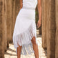 Fringe High-Low Square Neck Cami Dress