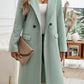 Devine Pocketed Collared Neck Long Sleeve Coat