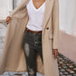 Devine Pocketed Collared Neck Long Sleeve Coat