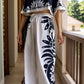 Printed Half Sleeve Top and Wide Leg Pants Set