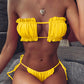 Frill Trim Ruched Bikini Set