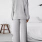 Plus Size Half Zip Long Sleeve Top and Pants Set