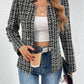 Plaid Open Front Long Sleeve Jacket