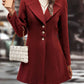 Collared Neck Button Up Long Sleeve Coat