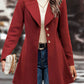 Collared Neck Button Up Long Sleeve Coat