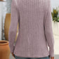 Decorative Button Striped Square Neck Long Sleeve T-Shirt