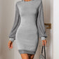 Perfee Sequin Round Neck Long Sleeve Mini Dress