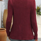 Decorative Button Striped Square Neck Long Sleeve T-Shirt