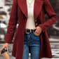 Collared Neck Button Up Long Sleeve Coat