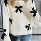 Perfee Bow Graphic Round Neck Long Sleeve Sweater