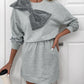 Perfee Bow Dropped Shoulder Long Sleeve Mini Dress