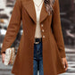 Collared Neck Button Up Long Sleeve Coat