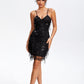 Sequin V-Neck Wrap Cami Dress