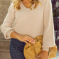 Tied Back V-Neck Long Sleeve Sweater