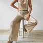 Honey Round Neck Sleeveless Top and Pants Set