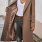 Devine Pocketed Collared Neck Long Sleeve Coat