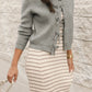 Bow Round Neck Long Sleeve Cardigan